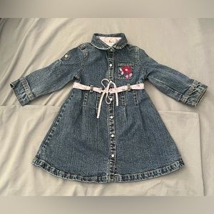 Girls Infant Toddler Tommy Hilfiger Long Sleeve Denim Dress Size 2T [D-12]